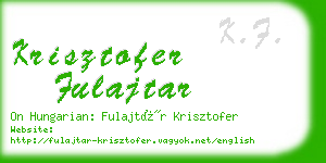 krisztofer fulajtar business card